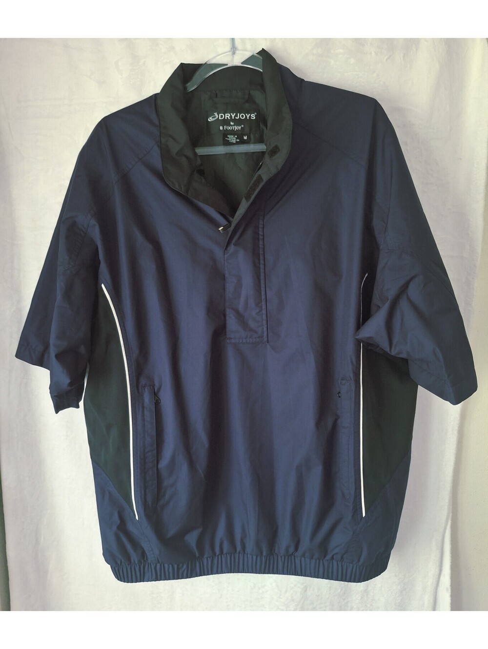 DryJoys by Footjoy Short Sleeve 1/4 Zip Golf Wind/Rain Jacket Navy  Men's M